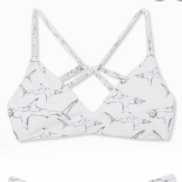 Boys + Arrows Fish Outta Water Shark Dylan Bikini Top - Picture 6 of 10